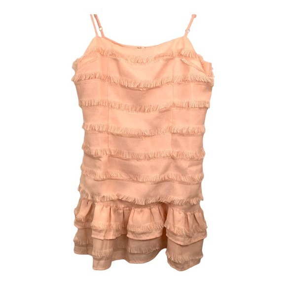 Princess Poly Blush Molina Tiered Sleeveless Mini Frill Dress Sz 4 - Picture 4 of 6